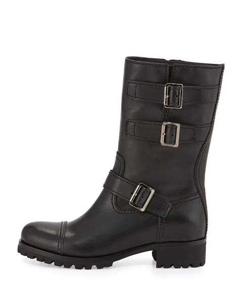 prada rubber biker boots